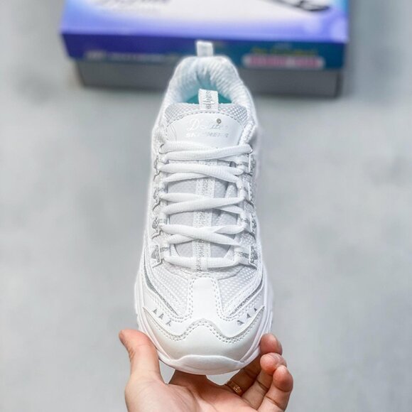 White Skechers Dlites Retro Sports Dad Shoes main image 6